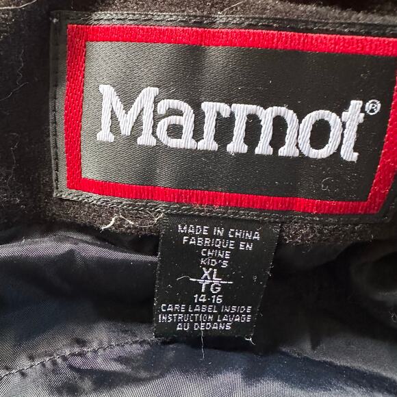 Marmot Ski Snow Hooded Jacket Black YOUTH Size XLarge Winter‎ Outdoors - Picture 8 of 9